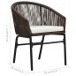 vidaXL Set da Bistrot 3 pz con Cuscini in Polyrattan Marrone vidaXL Set da Bistrot 3 pz con Cuscini in Polyrattan Marrone