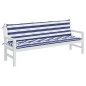 vidaXL Cuscini Panca Giardino 2pz Righe Bianche Blu 200x50x7cm Tessuto vidaXL Cuscini Panca Giardino 2pz Righe Bianche Blu 200x50x7cm Tessuto
