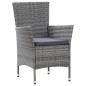vidaXL Set da Pranzo per Esterni 7 pz con Cuscini in Polyrattan Grigio vidaXL Set da Pranzo per Esterni 7 pz con Cuscini in Polyrattan Grigio