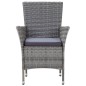 vidaXL Set da Pranzo per Esterni 7 pz con Cuscini in Polyrattan Grigio vidaXL Set da Pranzo per Esterni 7 pz con Cuscini in Polyrattan Grigio