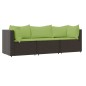 vidaXL Set Mobili da Giardino 3 pz con Cuscini in Polyrattan Marrone vidaXL Set Mobili da Giardino 3 pz con Cuscini in Polyrattan Marrone
