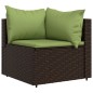 vidaXL Set Mobili da Giardino 3 pz con Cuscini in Polyrattan Marrone vidaXL Set Mobili da Giardino 3 pz con Cuscini in Polyrattan Marrone