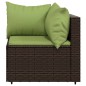 vidaXL Set Mobili da Giardino 3 pz con Cuscini in Polyrattan Marrone vidaXL Set Mobili da Giardino 3 pz con Cuscini in Polyrattan Marrone