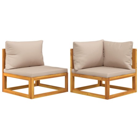vidaXL Set Divani da Giardino 2pz con Cuscini Legno Massello Acacia