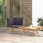 vidaXL Set Salotto da Giardino 2pz con Cuscini Grigio Scuro Bambù vidaXL Set Salotto da Giardino 2pz con Cuscini Grigio Scuro Bambù