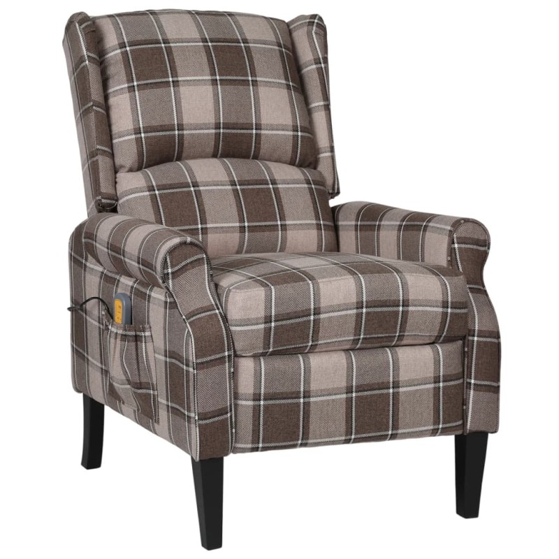 vidaXL Poltrona Massaggiante Reclinabile Beige in Tessuto vidaXL Poltrona Massaggiante Reclinabile Beige in Tessuto