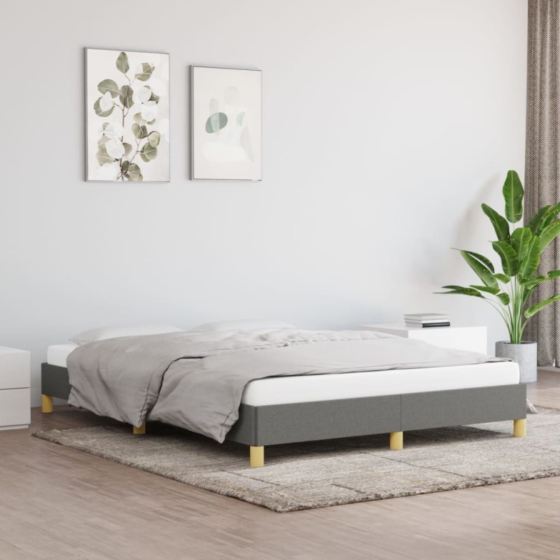 vidaXL Giroletto senza Materasso Grigio Scuro 140x190 cm Tessuto vidaXL Giroletto senza Materasso Grigio Scuro 140x190 cm Tessuto