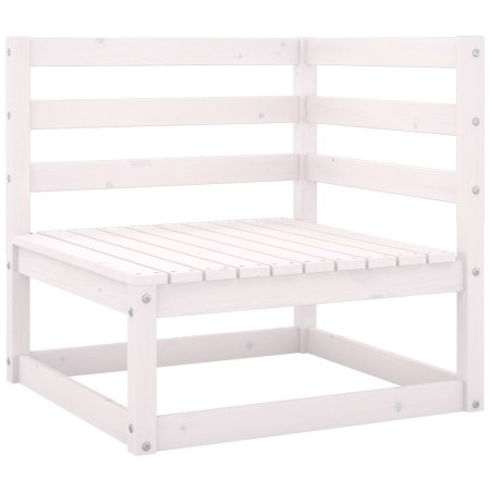 vidaXL Set Divani da Giardino 2 pz Cuscini Bianchi Massello di Pino
