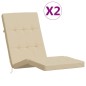 vidaXL Cuscini per Sedia a Sdraio 2 pz Beige in Tessuto Oxford vidaXL Cuscini per Sedia a Sdraio 2 pz Beige in Tessuto Oxford