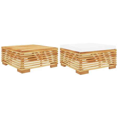 vidaXL Set Divani da Giardino 2 pz in Legno Massello di Teak