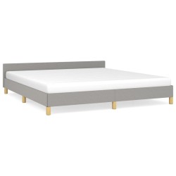 vidaXL Giroletto con Testiera Grigio Chiaro 160x200 cm in Tessuto