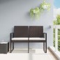 vidaXL Panca da Giardino a 2 Posti con Cuscini in Rattan PP Marrone vidaXL Panca da Giardino a 2 Posti con Cuscini in Rattan PP Marrone