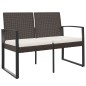 vidaXL Panca da Giardino a 2 Posti con Cuscini in Rattan PP Marrone vidaXL Panca da Giardino a 2 Posti con Cuscini in Rattan PP Marrone