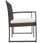 vidaXL Panca da Giardino a 2 Posti con Cuscini in Rattan PP Marrone vidaXL Panca da Giardino a 2 Posti con Cuscini in Rattan PP Marrone