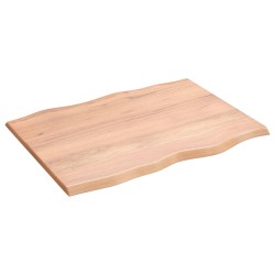vidaXL Piano Tavolo Marrone Chiaro 80x60x2 cm in Rovere Non Trattato