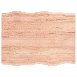 vidaXL Piano Tavolo Marrone Chiaro 80x60x2 cm in Rovere Non Trattato