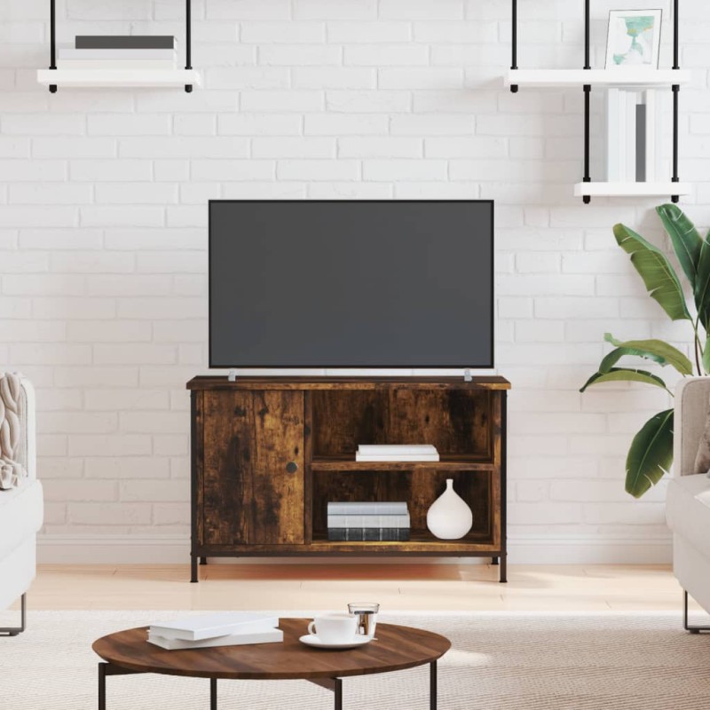 vidaXL Mobile Porta TV Rovere Fumo 80x40x50 cm in Legno Multistrato vidaXL Mobile Porta TV Rovere Fumo 80x40x50 cm in Legno Multistrato