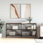 vidaXL Tavolo Consolle Rovere Fumo 160x30x75cm Legno Multistrato Ferro vidaXL Tavolo Consolle Rovere Fumo 160x30x75cm Legno Multistrato Ferro