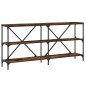 vidaXL Tavolo Consolle Rovere Fumo 160x30x75cm Legno Multistrato Ferro vidaXL Tavolo Consolle Rovere Fumo 160x30x75cm Legno Multistrato Ferro