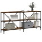 vidaXL Tavolo Consolle Rovere Fumo 160x30x75cm Legno Multistrato Ferro vidaXL Tavolo Consolle Rovere Fumo 160x30x75cm Legno Multistrato Ferro
