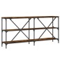 vidaXL Tavolo Consolle Rovere Fumo 160x30x75cm Legno Multistrato Ferro vidaXL Tavolo Consolle Rovere Fumo 160x30x75cm Legno Multistrato Ferro