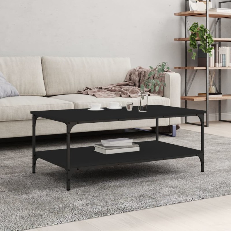 vidaXL Tavolino da Salotto Nero 100x55x40 cm in Legno Multistrato