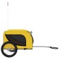 vidaXL Rimorchio da Bici per Animali Giallo e Nero Oxford e Ferro