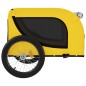 vidaXL Rimorchio da Bici per Animali Giallo e Nero Oxford e Ferro