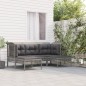 vidaXL Set Divani da Giardino 5 pz con Cuscini in Polyrattan Grigio vidaXL Set Divani da Giardino 5 pz con Cuscini in Polyrattan Grigio