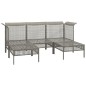 vidaXL Set Divani da Giardino 5 pz con Cuscini in Polyrattan Grigio vidaXL Set Divani da Giardino 5 pz con Cuscini in Polyrattan Grigio