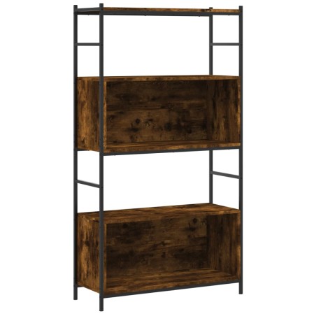 vidaXL Libreria Rovere Fumo 80x30x145,5cm in Legno Multistrato e Ferro