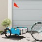 vidaXL Rimorchio per Bici da Carico Blu in Tessuto Oxford e Ferro vidaXL Rimorchio per Bici da Carico Blu in Tessuto Oxford e Ferro
