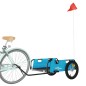 vidaXL Rimorchio per Bici da Carico Blu in Tessuto Oxford e Ferro vidaXL Rimorchio per Bici da Carico Blu in Tessuto Oxford e Ferro