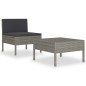 vidaXL Set Divani da Giardino 2 pz con Cuscini in Polyrattan Grigio vidaXL Set Divani da Giardino 2 pz con Cuscini in Polyrattan Grigio