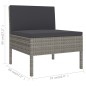 vidaXL Set Divani da Giardino 2 pz con Cuscini in Polyrattan Grigio vidaXL Set Divani da Giardino 2 pz con Cuscini in Polyrattan Grigio