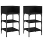 vidaXL Comodini 2 pz Neri 35x34,5x70 cm in Legno Multistrato vidaXL Comodini 2 pz Neri 35x34,5x70 cm in Legno Multistrato