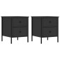 vidaXL Comodini 2 pz Neri 40x42x50 cm in Legno Multistrato