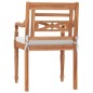 vidaXL Sedie Batavia 2 pz con Cuscini in Legno Massello di Teak vidaXL Sedie Batavia 2 pz con Cuscini in Legno Massello di Teak