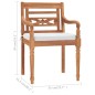 vidaXL Sedie Batavia 2 pz con Cuscini in Legno Massello di Teak vidaXL Sedie Batavia 2 pz con Cuscini in Legno Massello di Teak