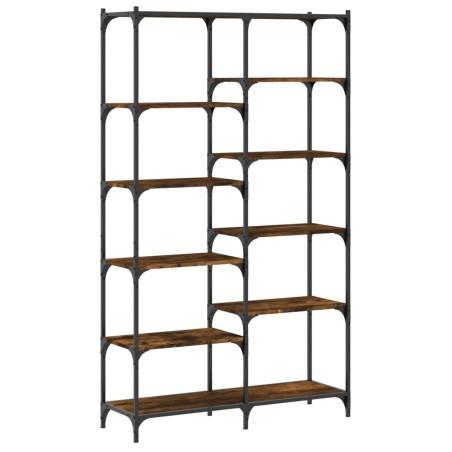 vidaXL Libreria Rovere Fumo 100x32x170 cm in Legno Multistrato e Ferro