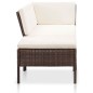 vidaXL Set Divani da Giardino 8 pz con Cuscini in Polyrattan Marrone vidaXL Set Divani da Giardino 8 pz con Cuscini in Polyrattan Marrone