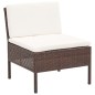 vidaXL Set Divani da Giardino 8 pz con Cuscini in Polyrattan Marrone vidaXL Set Divani da Giardino 8 pz con Cuscini in Polyrattan Marrone