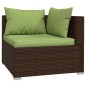 vidaXL Divano a 3 Posti con Cuscini in Polyrattan Marrone vidaXL Divano a 3 Posti con Cuscini in Polyrattan Marrone