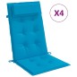 vidaXL Cuscini Sedia con Schienale Alto 4 pz Blu Chiaro Tessuto Oxford vidaXL Cuscini Sedia con Schienale Alto 4 pz Blu Chiaro Tessuto Oxford