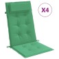 vidaXL Cuscini per Sedia con Schienale Alto 4 pz Verde Tessuto Oxford vidaXL Cuscini per Sedia con Schienale Alto 4 pz Verde Tessuto Oxford