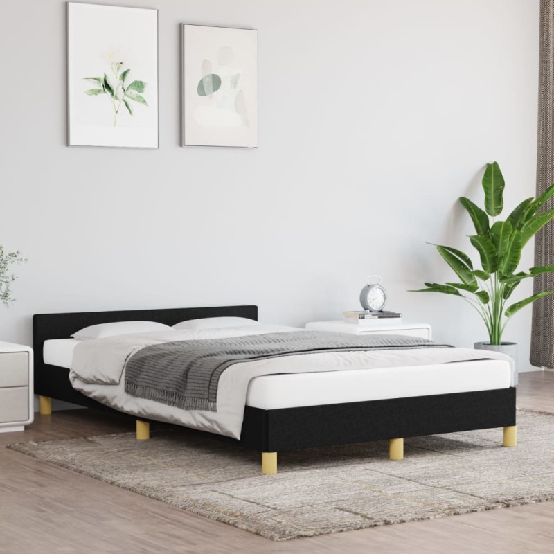vidaXL Giroletto senza Materasso Nero 120x200 cm Tessuto vidaXL Giroletto senza Materasso Nero 120x200 cm Tessuto