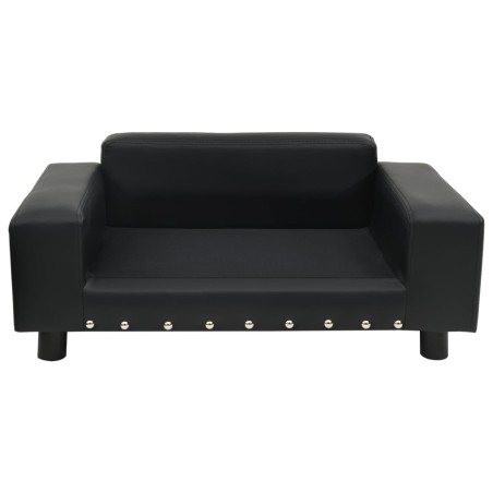 vidaXL Divano per Cani Nero 81x43x31 cm in Peluche e Similpelle