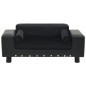 vidaXL Divano per Cani Nero 81x43x31 cm in Peluche e Similpelle vidaXL Divano per Cani Nero 81x43x31 cm in Peluche e Similpelle