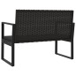 vidaXL Set Divani da Giardino 4 pz con Cuscini Nero in Polyrattan vidaXL Set Divani da Giardino 4 pz con Cuscini Nero in Polyrattan