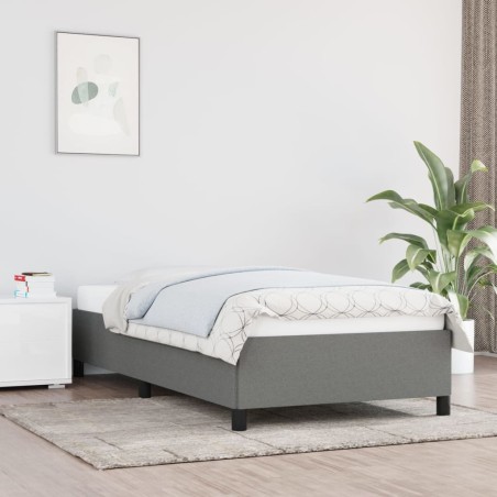 vidaXL Giroletto senza Materasso Grigio Scuro 100x200 cm Tessuto